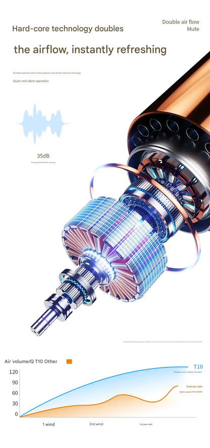 Mini portable USB fan showing internal motor components and airflow path